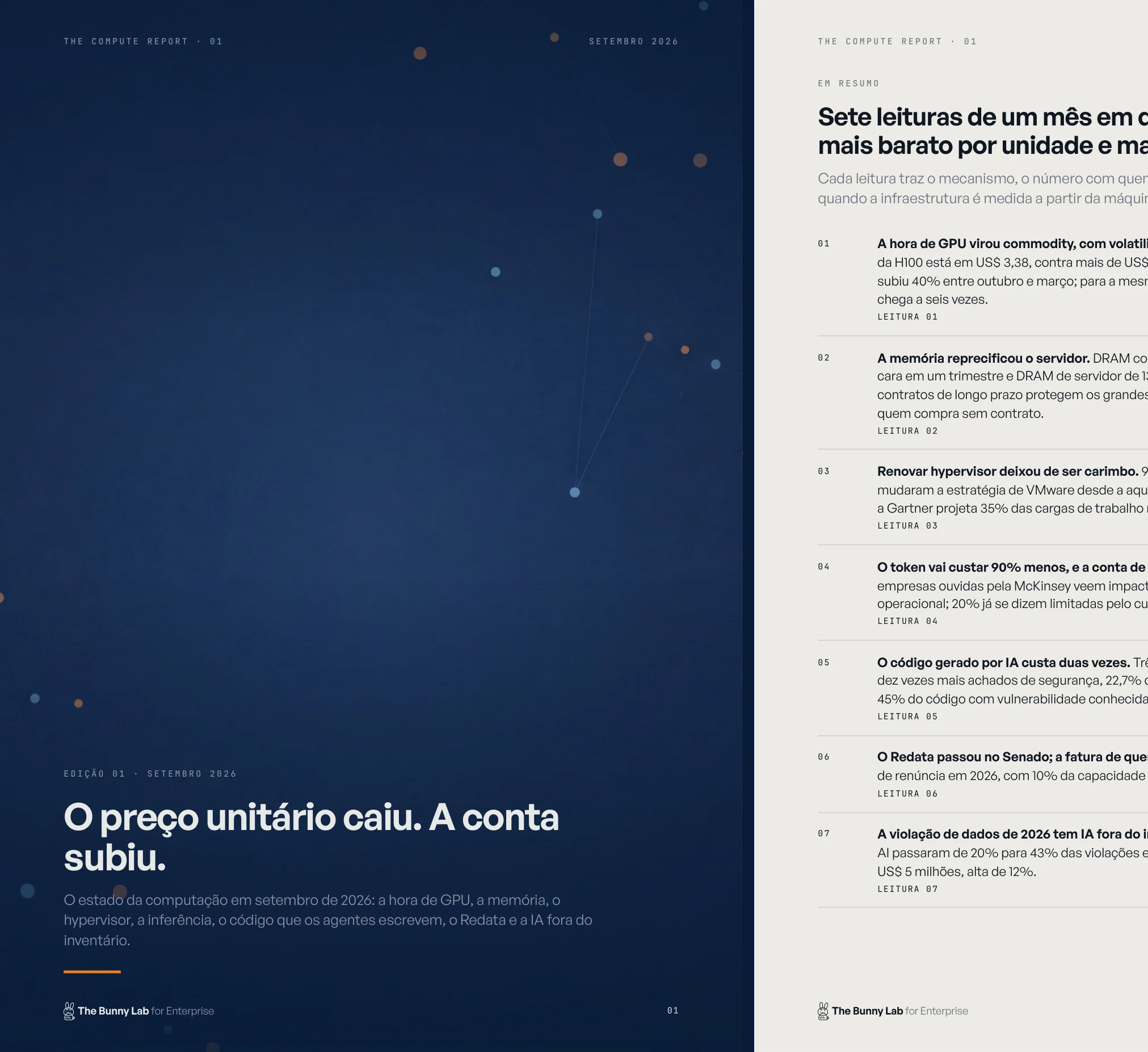 The Compute Report, edition 01: cover and first page